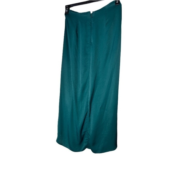 & Other Stories green gathered satin midi skirt - Picture 11 of 11